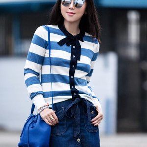 J Crew Jackie Tie Neck Large Cardigan